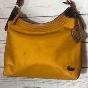 Dooney & Bourke Mustard Yellow Canvas Satchel Bag